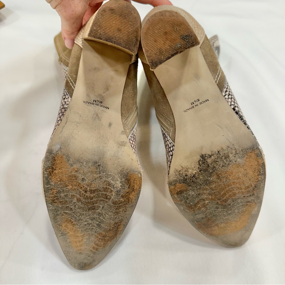 Matisse Cobra Block Heel Booties Ivory/Snakeskin Size 8.5 - Picture 10 of 11